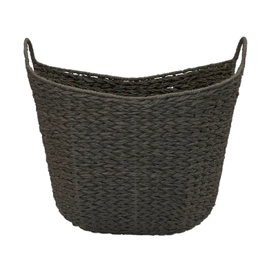 Household Essentials Tall Scoop Basket Paper Rope Gray - Image 4