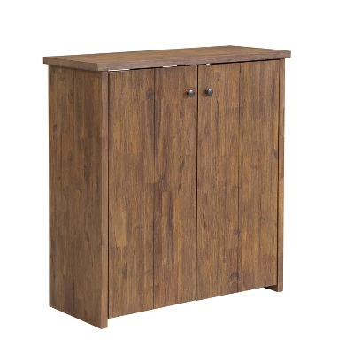 31" Bethel Acacia Wood Shoe Cubbie Storage Cabinet Natural - Alaterre Furniture - Image 2