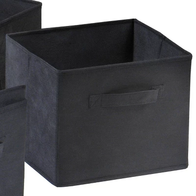 Set Of 6 Capri Foldable Fabric Baskets Black - Winsome - Image 2