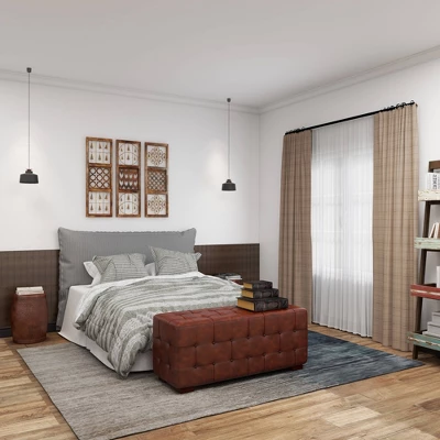 Vintage Reflections Rustic Wood-Style MDF And Synthetic Leather Book Box Set 3ct - Olivia & May - Image 7