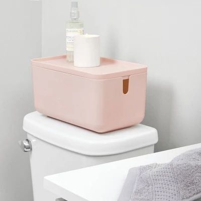Cade Lidded Storage Bin Blush - IDESIGN