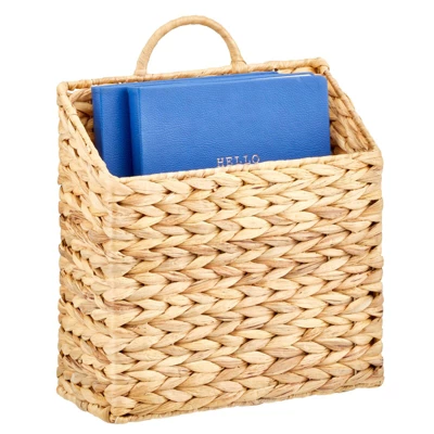 MDesign Woven Water Hyacinth Hanging Wall Storage Basket - Image 5