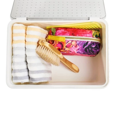 Medium Stacking Bin With Lid Clear/White - Madesmart - Image 2