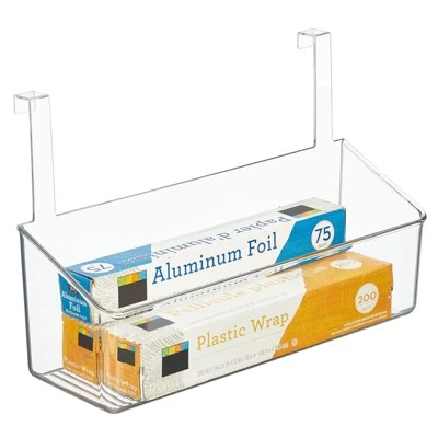MDesign Plastic Over Cabinet Door Hanging Home Storage Bin - Image 9