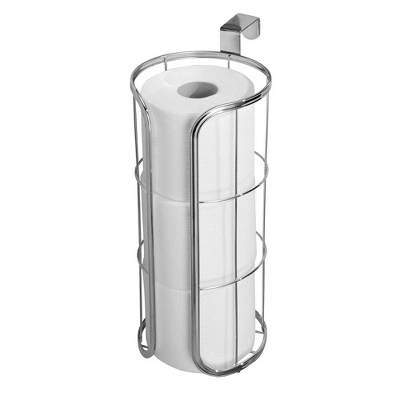 MDesign Metal Over The Tank Toilet Tissue Paper Roll Holder - Image 2