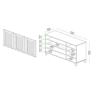 Coolidge Wood 3 Door Storage Cabinet Oak Brown - Baxton Studio - Image 10