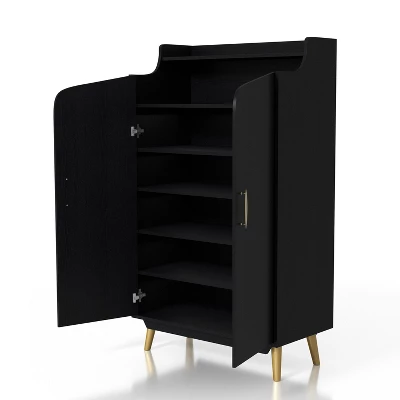 Tamworth Double Door Shoe Cabinet Black - MiBasics - Image 7