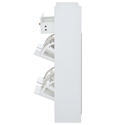 Clint 42.5" Height Shoe Rack Multifunctional 2-Tier Organizer With Drawers For 19 Pairs With 4 Flip Down Drawers-Maison Boucle - Image 5