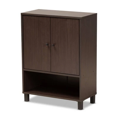 Rossin Modern Wood 2 Door Entryway Shoe Cabinet - Baxton Studio - Image 9