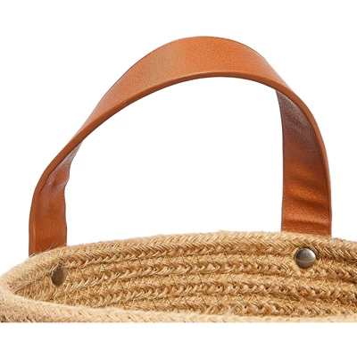 Farmlyn Creek 2 Pack Hanging Flower Planter Pots, Indoor Jute Woven Cotton Rope Plant Basket, Brown, 2 Sizes - Image 5