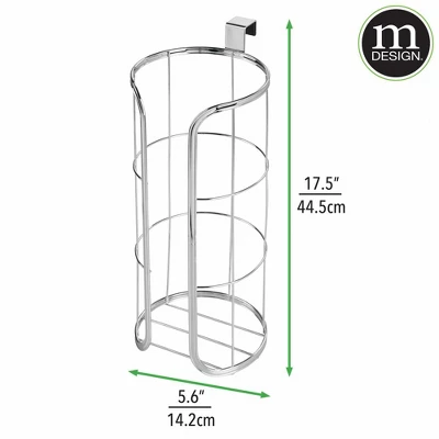 MDesign Metal Over The Tank Toilet Tissue Paper Roll Holder - Image 3