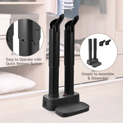 Costway 2-Shoe Electric Shoe Dryer Warmer Portable Adjustable Boots Socks Gray - Image 7