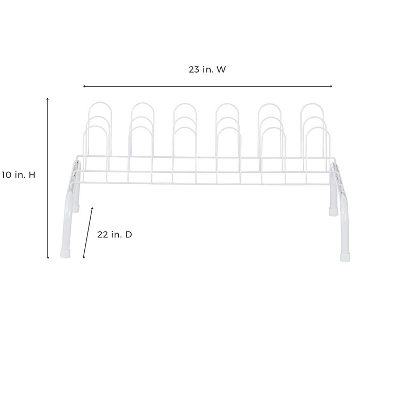 ClosetMaid 1039 Heavy Duty Lightweight 9 Pair Freestanding Wire Shoe Rack Organizer For Closet, Hallway, Or Entryway, White (2 Pack) - Image 4
