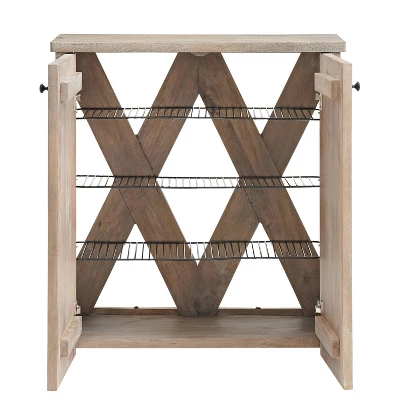 31" Castleton Mango Wood Shoe Cubbie Storage Cabinet Driftwood - Alaterre Furniture - Image 3