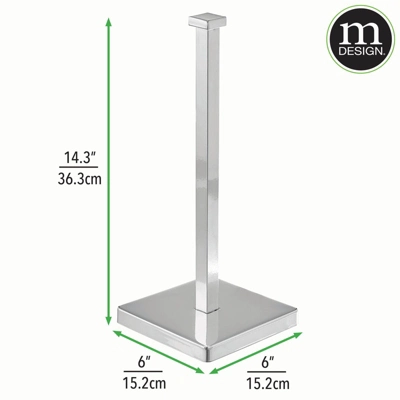 MDesign Modern Metal Free-Standing Toilet Paper Stand, Holds 3 Rolls - Image 2