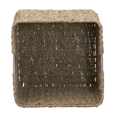Household Essentials Square Wicker Basket Seagrass - Image 3