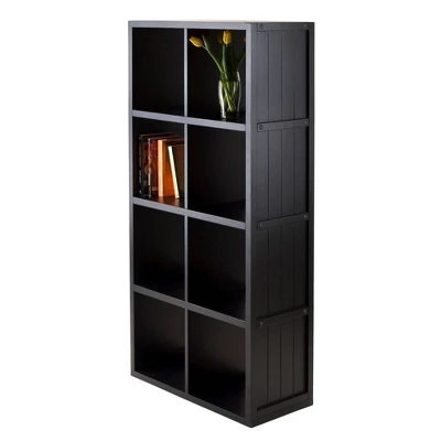 40.08" 9pc Timothy Set Storage Shelf 4X2 With Baskets Black - Winsome - Image 3
