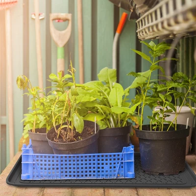 All Weather Boot Tray β Set Of 2 Large Water-Resistant Plastic Utility Shoe Mat For Indoor And Outdoor Use In All Seasons By Stalwart (Black) - Image 4