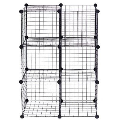 Costway 6 Cube Grid Wire Organizer Wardrobe Shelves Bookcase DIY - Image 2