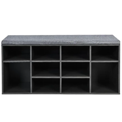 Costway Entryway Padded Shoe Storage Bench 10-Cube Organizer Bench Adjustable - Image 4