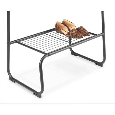 Whitmor Garment Rack With Shelf Black - Image 4