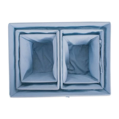 Design Imports Set Of 5 Antique White Chicken Wire Liner Baskets Denim - Image 6