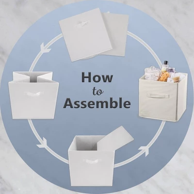 Set Of 4 11" X 11" X 11" Nonwoven Polyester Square Storage Chevron Cube Gray - Design Imports - Image 7