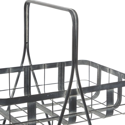 Farmhouse Iron Storage Basket Gray - Olivia & May - Image 2