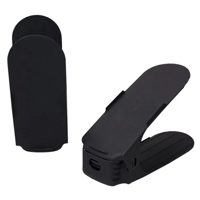 Home Basics Adjustable Plastic Shoe Space Saver, Black - Image 3