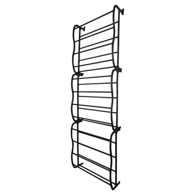 Home Basics 36 Pair Over The Door Steel Shoe Rack, Black - Image 3