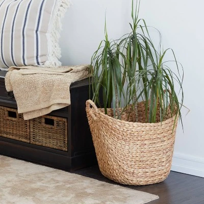 19" X 20" X 18" Brown Sea Grass Contemporary Storage Basket - Olivia & May - Image 2