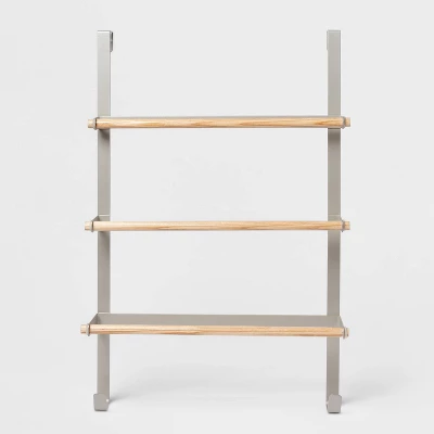 Over The Door Tiered Towel Rack With Wood - Brightroom™ - Image 3