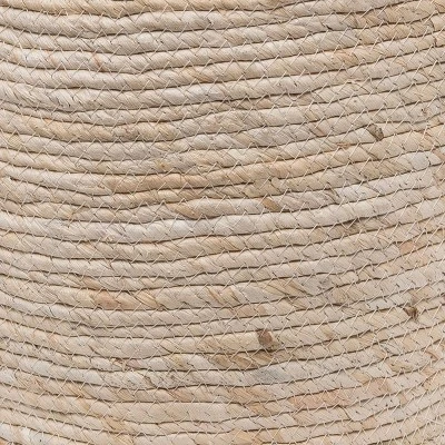 Set Of 3 Natural Corn Husk Decorative Storage Baskets With Hand Tied Pom Poms - Foreside Home & Garden - Image 3