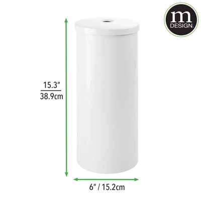 MDesign Toilet Tissue Roll Holder Canister Stand, Stores 3 Rolls, 2 Pack - Image 3