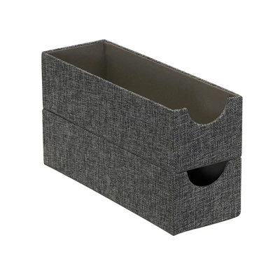 Household Essentials Set Of 2 Narrow Drawer Trays Graphite Linen - Image 3