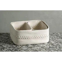 Assorted Set Of 3 Dharma Organizer Baskets - Off-White - Shiraleah