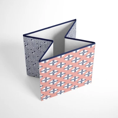 Bacati - Olivia Coral/Navy Storage Box Small - Image 2