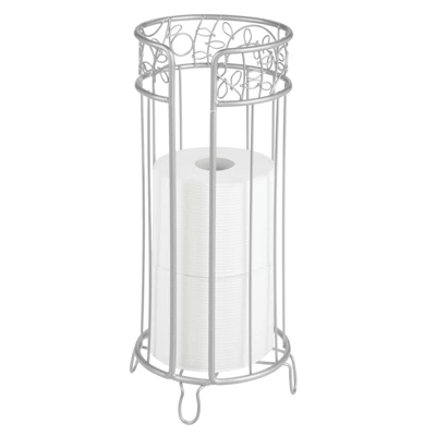 MDesign Decorative Metal Toilet Paper Storage Holder Stand, 3 Rolls - Image 10