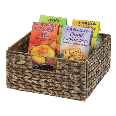 MDesign Hyacinth Kitchen Storage Basket With Handles, 4 Pack - Image 3