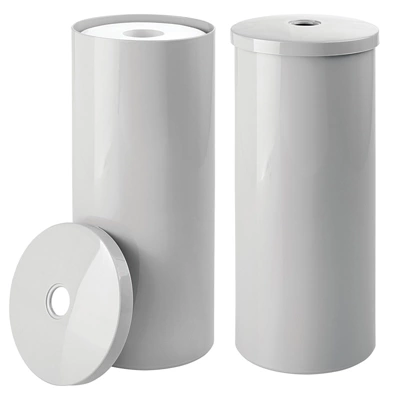 MDesign Toilet Tissue Roll Holder Canister Stand, Stores 3 Rolls, 2 Pack - Image 9