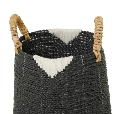 Set Of 2 Banana Leaf Storage Baskets Black - Olivia & May - Image 7