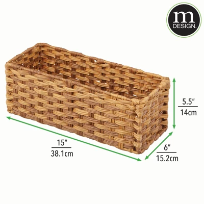 MDesign Woven Seagrass Toilet Tank Storage Basket For Bathroom - Image 2