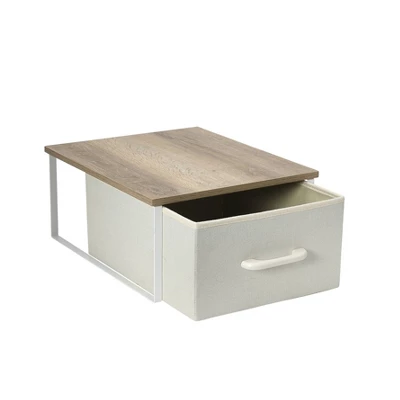 Household Essentials Stacking Storage Boxes With Laminate Top Coastal Oak - Image 7