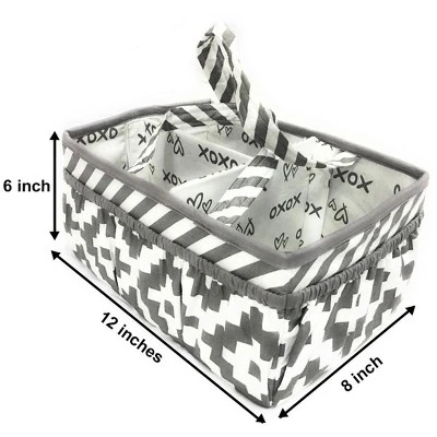 Bacati - Love Gray/white Storage Caddy - Image 2