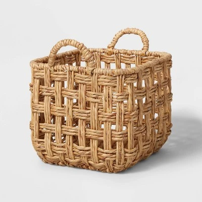 Twisted Open Checkered Weave Milk Crate Natural - Brightroom™ - Image 4