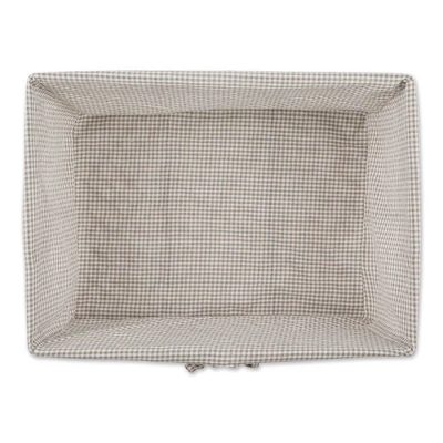 Design Imports Set Of 3 Rustic Bronze Chicken Wire Stone And White Gingham Check Liner Baskets