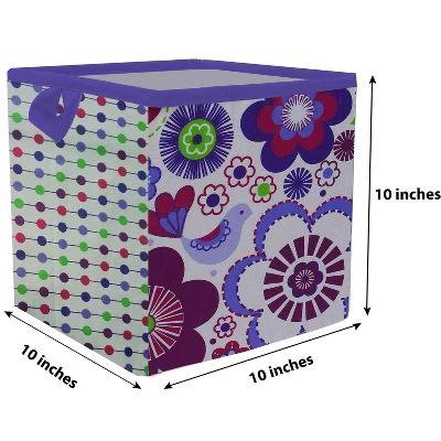 Bacati - Botanical Purple Storage Box Small - Image 3