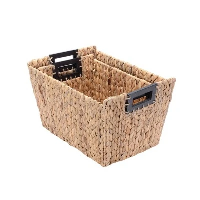 Hastings Home Rectangular Handmade Wicker Baskets - Natural, Set Of 2 - Image 3