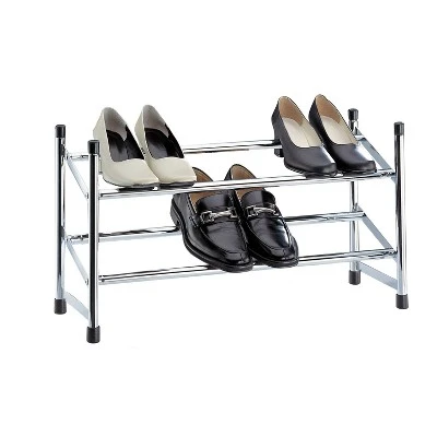 Organize It All Expandable 2 Tier Shoe Rack Chrome - Image 4
