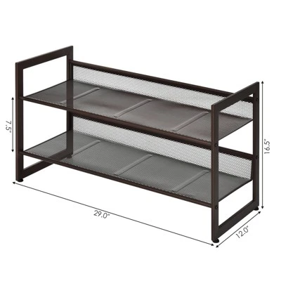 Tangkula Iron Shoe Shelf 2/3/4-Tier Space Saving Layered Shoes Shelving Shoes Storage Organizer - Image 4